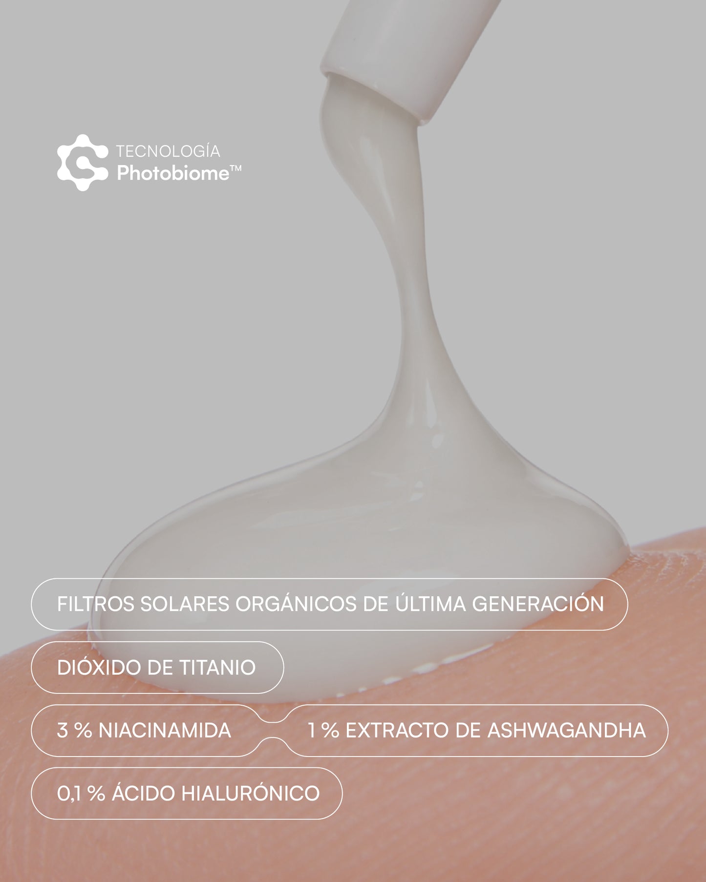 FACTOR FOTOBIOMA SPF50+ Amplio espectro [UVB UVA HEV IR-A]
